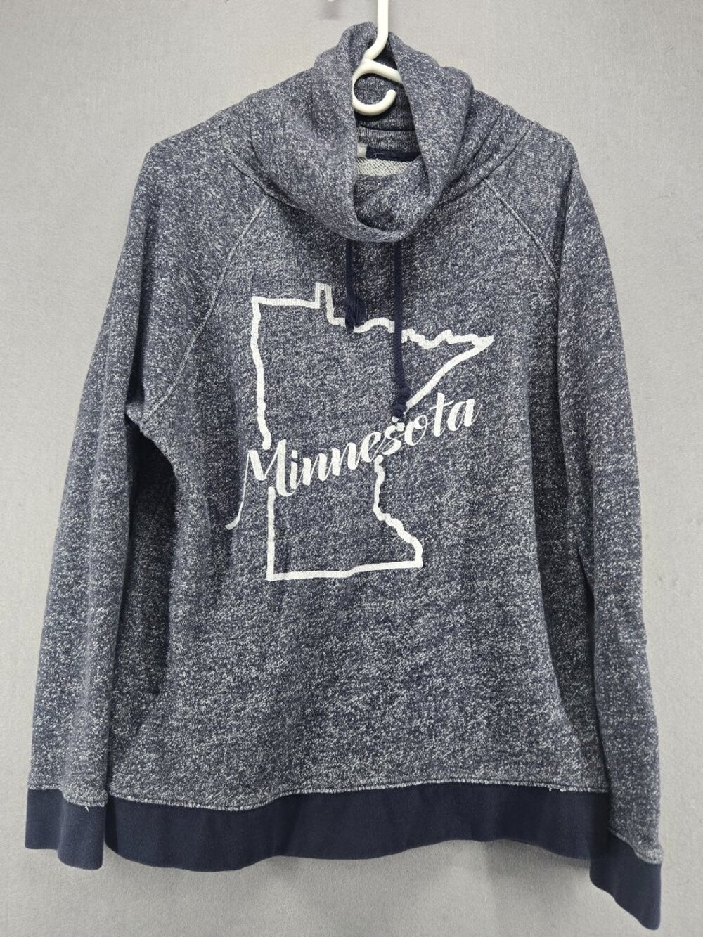 Unbranded Minnesota Theme Cowl Neck Women's Sweatshirt, Blue Heather, Lg/XL